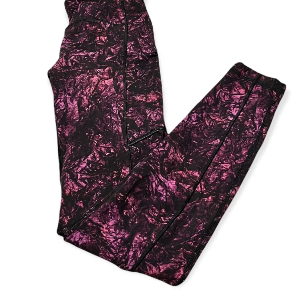 lululemon athletica Black and Pink Patterned Leggings - Picture 3 of 4